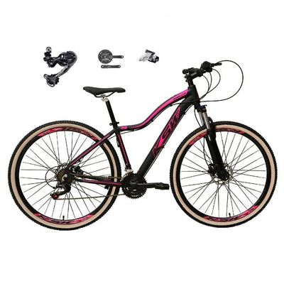 Bicicleta Aro 29 Ksw Mwza Feminina Câmbio Shimano Deore-altus 27v Freio Hidráulico Garfo C-trava preto-rosa Tam: 15