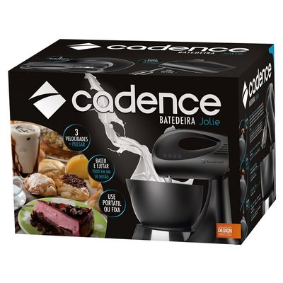 Batedeira Jolie com 3 Velocidades 3,5 litros Cadence Preto / 110V