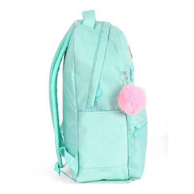 Mochila Costas 18 Barbie Turquesa Com Pompom Luxcel
