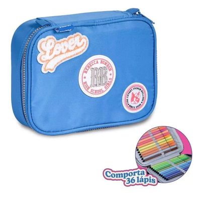 Kit Mochila De Carrinho Estojo Lancheira Azul Rb24001 Clio