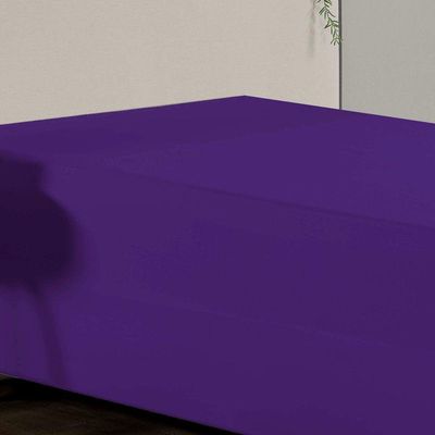 Jogo De Cama Solteiro Nobre 2 Peças Luva De Box 55cm De Altura Malha 100% Algodão - Roxo