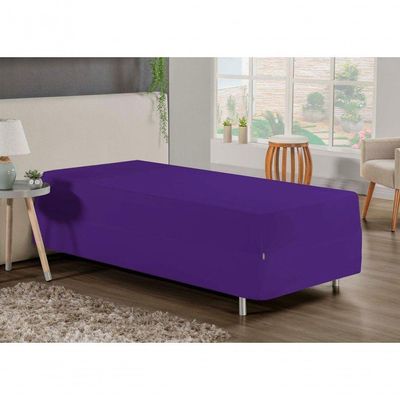 Jogo De Cama Solteiro Nobre 2 Peças Luva De Box 55cm De Altura Malha 100% Algodão - Roxo