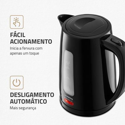 Chaleira Elétrica Pratic Hot 1,7l Mondial- Ce-17 Chaleira Eletrica Ce-17 220v/60hz