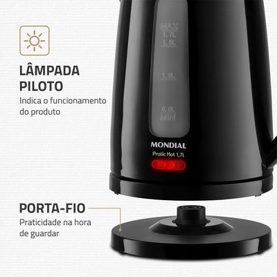 Chaleira Elétrica Pratic Hot 1,7l Mondial- Ce-17 Chaleira Eletrica Ce-17 220v/60hz