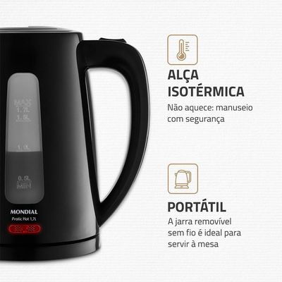 Chaleira Elétrica Pratic Hot 1,7l Mondial- Ce-17 Chaleira Eletrica Ce-17 220v/60hz
