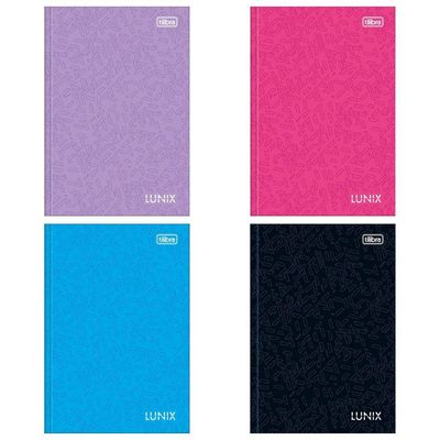 Caderno Brochura Pequeno Capa Dura 1/4 Lunix Tilibra 80 Folhas Premium Alta Qualidade Azul