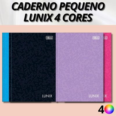 Caderno Brochura Pequeno Capa Dura 1/4 Lunix Tilibra 80 Folhas Premium Alta Qualidade Azul