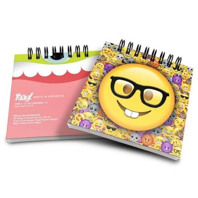 Bloco De Anotações Emoticon - Emoji Nerd Geek