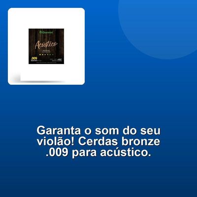 Encordoamento Violão Acústico Aço .009 Bronze Geewak
