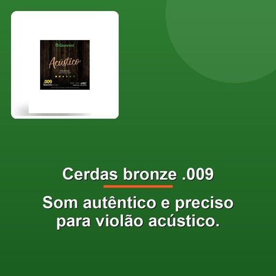 Encordoamento Violão Acústico Aço .009 Bronze Geewak