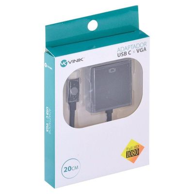 Adaptador Usb Tipo C X Vga Fêmea Full Hd 20cm