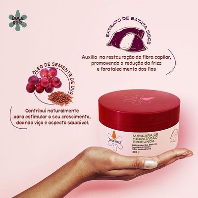 Kit 5 Mascara De Força E Brilho Doce Raiz 200g De Extrato De Batata Doce