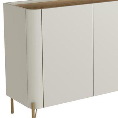 Aparador Buffet Para Sala de Jantar 4 Portas Pés Industrial Dourado Naim I03 Luna Louro - Lyam Decor