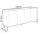 Aparador Buffet Para Sala de Jantar 4 Portas Pés Industrial Dourado Naim I03 Luna Louro - Lyam Decor