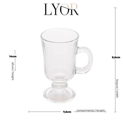 Caneca Taça Cappuccino Chocolate Café Irish Coffe 220ml Lyor