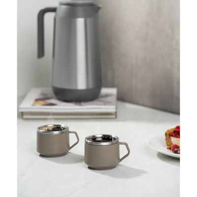 Kit 2 Xícaras para Café Tramontina em Aço Inox Cinza 80 ml
