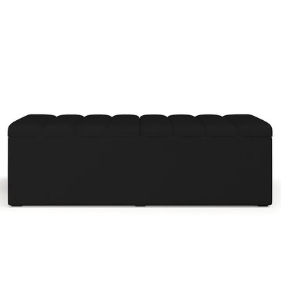 Calçadeira Recamier Baú Para Cama De Casal King Dália 195x50 cm W01 Suede Preto - Lyam