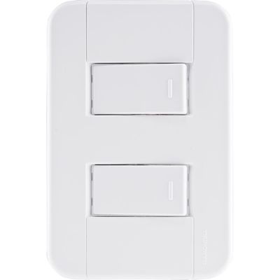 Conjunto 4x2 com 2 Interruptores Simples 10 A 250 V Tramontina Tablet Branco