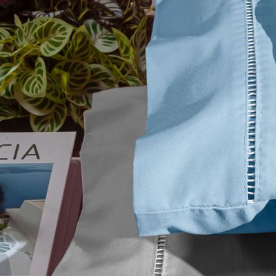 Par de Fronhas 70cm x 50cm 2 Peças Paris  Percal 150 Fios 100% Algodão - Azul Motorista
