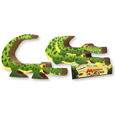 Quebra Cabeça Zoo Filhotes Madeira - Jacaré - Verde - 73644 - Maninho Artesanatos