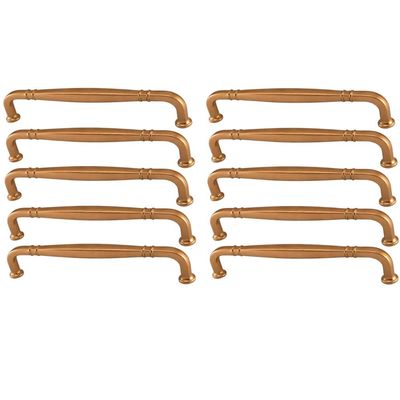 Kit 10 Puxadores Alça Prata Velho Escovado Móveis 1767 Grenade Armários Gavetas Torralba