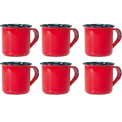 Jogo 6 Canecas Xícaras 70ml Chá Café Esmaltadas