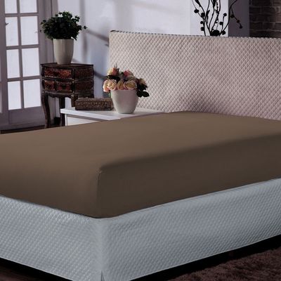 Lençol King Portallar Malha 100% Algodão Premiun Classic Cotton Cappucino