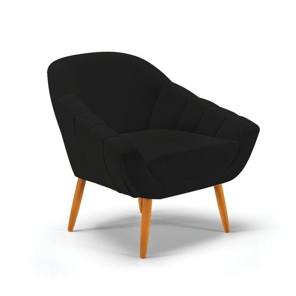 Poltrona Giovana Linho Castanho A79 Preto Poltrona Giovana Linho Castanho A79 Preto