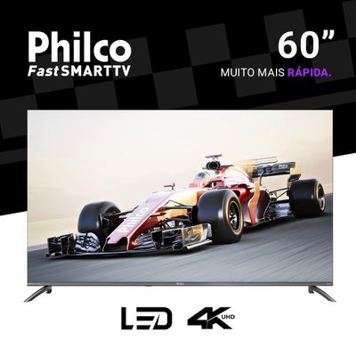 Smart TV 60" Philco 4K Roku Borda Infinita P60CRA Bivolt