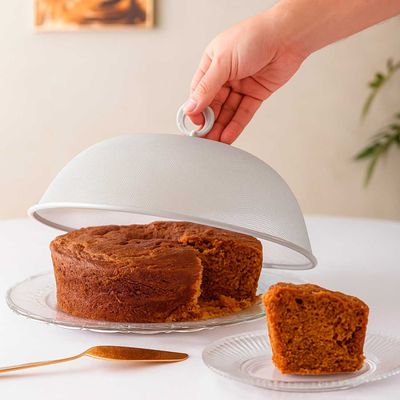 Tela Protetora Alimentos Cinza Protetor Bolo Prato Mesa 24cm
