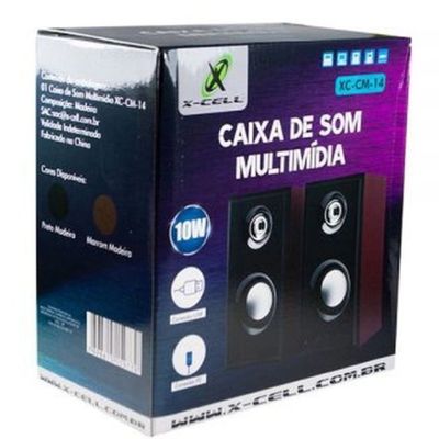 Par Caixas de Som X-CELL P/ Computador e Notebook 10W RMS USB P2 XC-CM-14