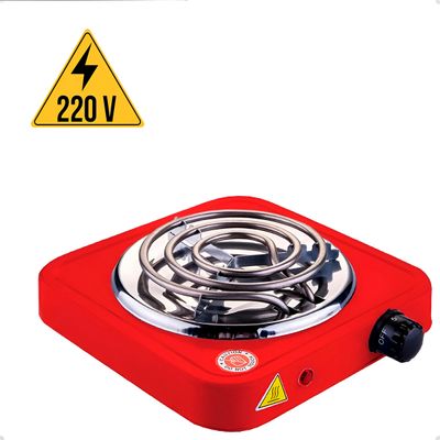 Fogão Fogareiro Elétrico Portátil 220V 1 Boca Compacto, Prático e Seguro para Cozinhar em Qualquer Lugar - Cor:Vermelho