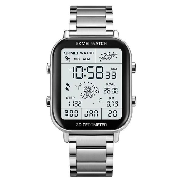 Relógio Digital Masculino SKMEI 1888 com Display de luz Traseira Prata