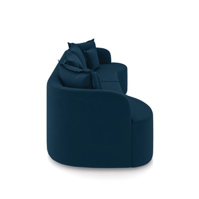 Sofá 4 Lugares Orgânico Living 250cm Mersa Veludo Azul Mnh K01 - D'Rossi