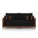 Sofá 3 Lugares Living 192cm Pé Madeira Valença Marrom/Veludo Preto K01 - D'Rossi