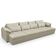 Sofá Retrátil Para Sala de Estar 5 Lugares 379cm Riza S03 Couro Bege Pérola - Lyam Decor
