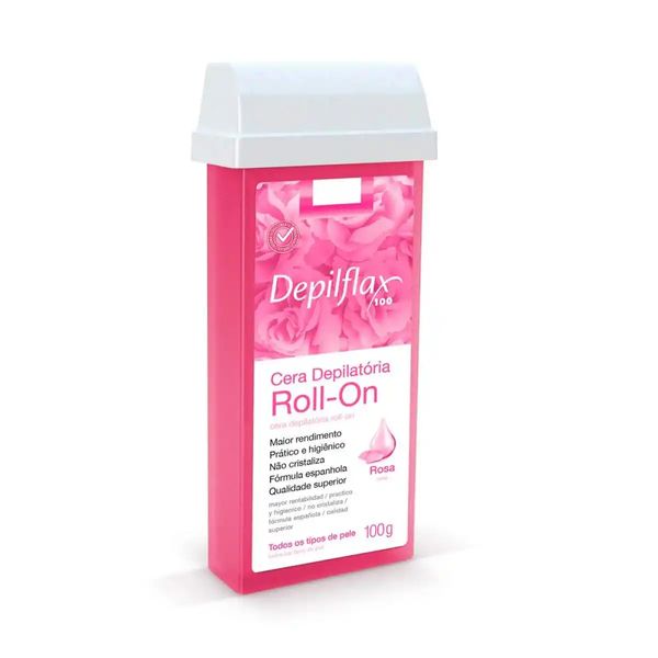 Cera Depilatória Roll-On Rosa Depilflax 100G