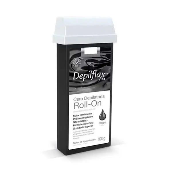 Cera Depilatória Roll-On Negra Depilflax 100G
