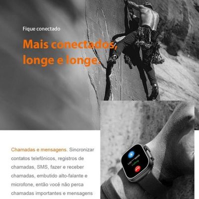Smartwatch W69 Ultra Max Serie 8 49mm NFC, GPS 2,2" DS Preto