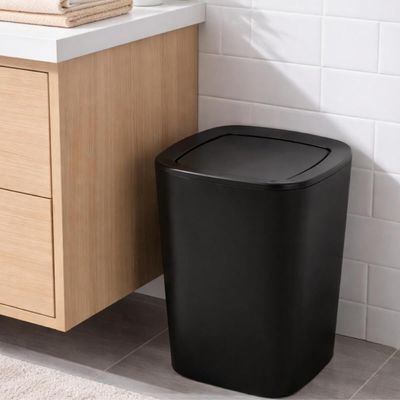 Lixeira de Pia com Tampa Basculante Compact 6,5L Tramontina Plástico Preto Cozinha