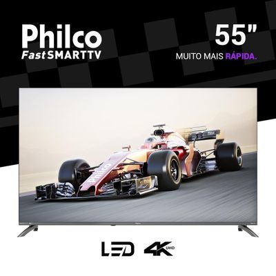 Smart TV 55" Philco 4K UHD Roku TV Dolby Audio P55CRA Bivolt