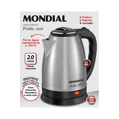Chaleira Elétrica Mondial Pratic CE-06 Prata 2L - 127V