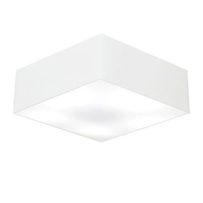 Plafon Quadrado Vivare Md-3002 Cúpula Em Tecido 15/50x50cm - Bivolt Branca 127/220v