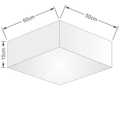 Plafon Quadrado Vivare Md-3002 Cúpula Em Tecido 15/50x50cm - Bivolt Branca 127/220v