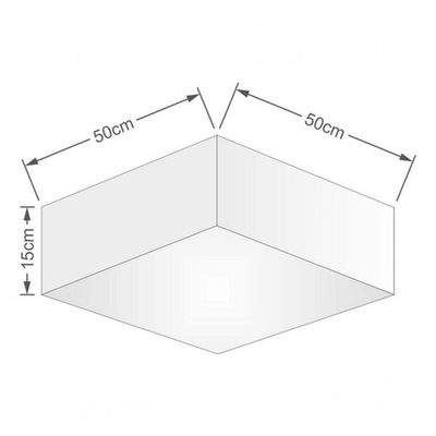 Plafon Quadrado Vivare Md-3002 Cúpula Em Tecido 15/50x50cm - Bivolt Branca 127/220v