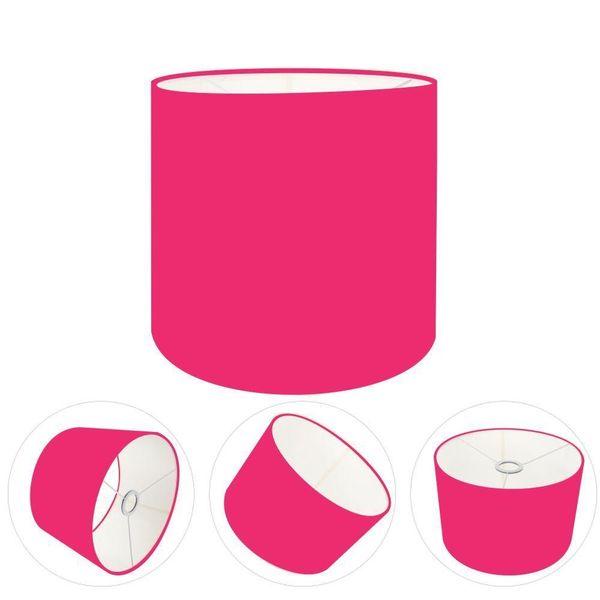 Cúpula Abajur E Luminária Cilíndrica Vivare Cp-7009 ø25x20cm - Bocal Nacional Rosa-pink