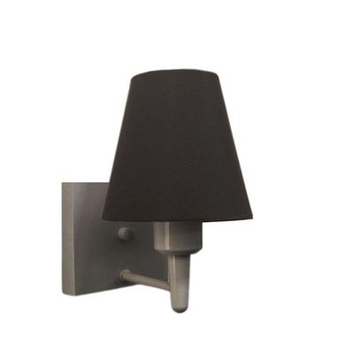 Arandela Quadrada Md-2034 Cinza Cúpula Em Tecido Cone Preto - Bivolt