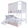 Beliche Casinha Reta Casal/ Solteiro 02 Gavetas Rosa Escorregador E Cortina Madeira Maciça Branco/ Rosa Housin