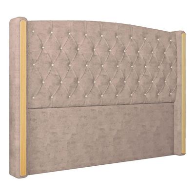 Cabeceira Estofada Queen 160 Cm Zirconio Veludo Rose