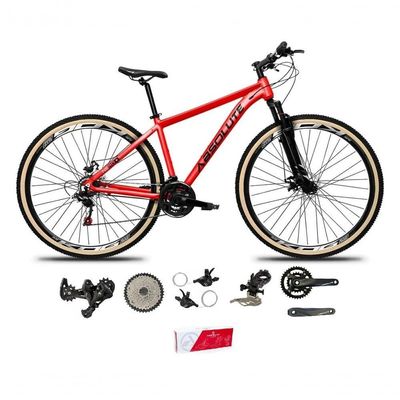 Bicicleta Aro 29 Absolute Nero 5 Alumínio 2x9 Freios Hidráulicos K7 Garfo Com Trava 18v Mtb vermelho Tam: 19